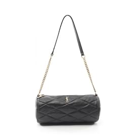 Yves Saint Laurent-Yves Saint Laurent Black Leather Shoulder Bag-Black