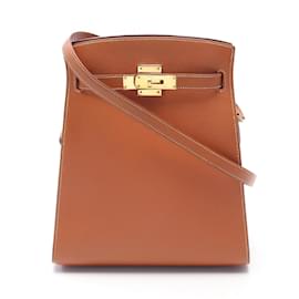 Hermès-Hermes Kelly Sport MM Shoulder Bag-Brown,Golden