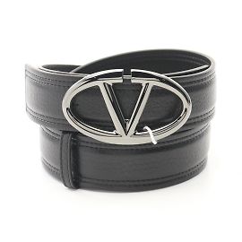 Valentino V Belt - Black Leather Black