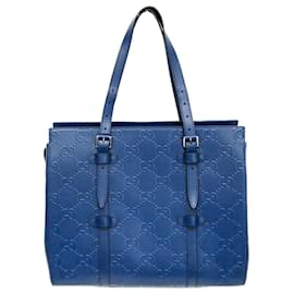Gucci-Bolsa tote Gucci GG em relevo 625774-Azul