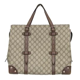 Gucci-Gucci GG Supreme Tote Bag-Brown,Beige