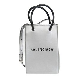 Mini Borsa a Spalla con Supporto per Telefono Balenciaga Argento