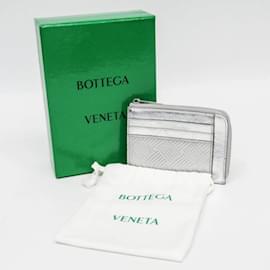Bottega Veneta-Bottega Veneta Intrecciato L-shaped Wallet-Silvery