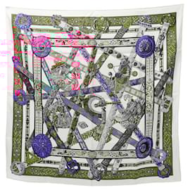 Hermès-Hermes Carré 90 Le Songe de la Licorne Scarf-White,Multiple colors