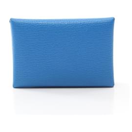 Hermès-Hermes Calvi Duo Blue Hydra Coin Case-Blue