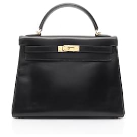 Hermès-Sac à main Hermes Kelly 32-Noir