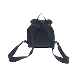 Prada-Prada Tessuto Triangle Logo Plate Backpack-Black