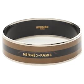 Hermès-Bracelet en émail charm Hermes GM-Marron,Argenté,Multicolore