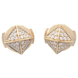 Hermès-Hermes HERMES Crew de H Diamond Earrings in 18K Pink Gold-Other