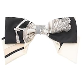 Hermès-Hermès Grenelle Exlibris Barrette-Noir,Multicolore,Beige