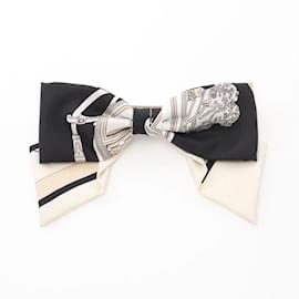 Hermès-Hermès Grenelle Exlibris Barrette-Noir,Multicolore,Beige