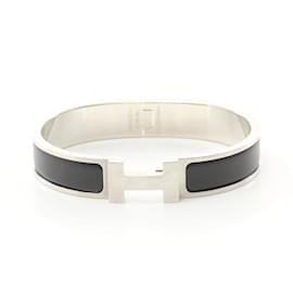 Hermès-Bracelet Charm H Click d'Hermès-Noir,Argenté