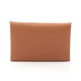 Hermès-Hermes Epsom Leather Coin Purse-Brown
