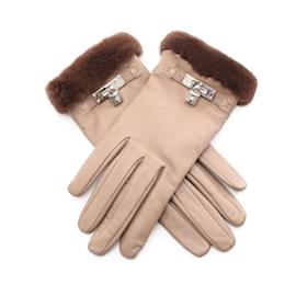 Hermès-Hermes Kelly Padlock Gloves-Brown