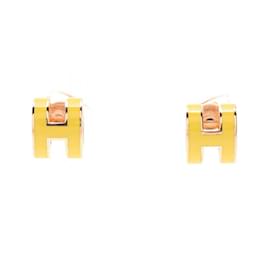 Hermès-Hermes Mini Pop Earrings-Golden,Yellow