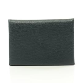 Hermès-Hermes Calvi Duo Wallet/Coin Case-Green