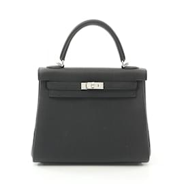 Hermès-Hermes Kelly 25 Togo Handbag-Black