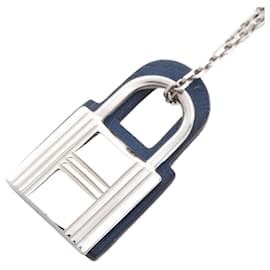 Hermès-Collier HERMES O'Kelly-Argenté,Bleu Marine