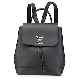 Louis Vuitton-Sac à dos Lockme en taurillon noir Louis Vuitton-Noir