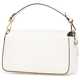 Fendi-Fendi White Zucca Graphic Print Coated Canvas Bikini Girls Baguette Satchel-Other