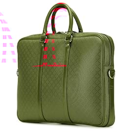 Gucci-Gucci Red Leather Diamante Business Bag-Red