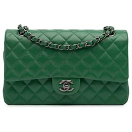 Chanel-Chanel Green Medium Classic Caviar Double Flap-Green