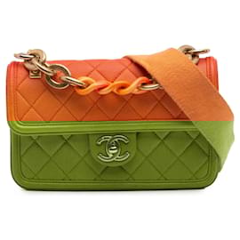 Chanel-Chanel Orange Small Quilted Caviar Sunset On The Sea Flap-Orange