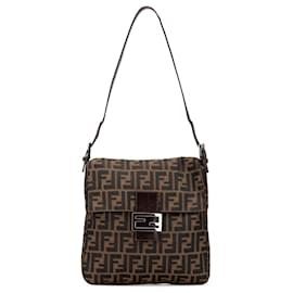 Fendi-Fendi Brown Zucca Canvas Shoulder Bag-Brown