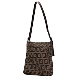 Fendi-Fendi Brown Zucca Canvas Shoulder Bag-Brown