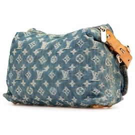Louis Vuitton-Sac Baggy PM en denim monogramme bleu Louis Vuitton-Bleu
