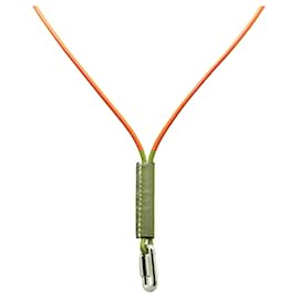 Hermès-Collier Mousqueton Curiosité Orange Swift Hermès-Autre