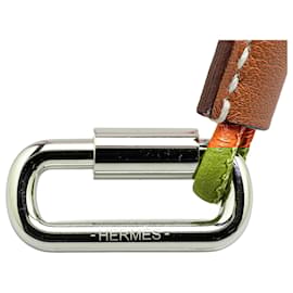 Hermès-Collier Mousqueton Curiosité Orange Swift Hermès-Autre