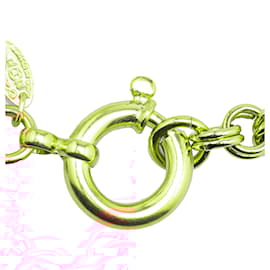 Chanel-Chanel Gold Gold Plated Twisted CC Pendant Necklace-Golden