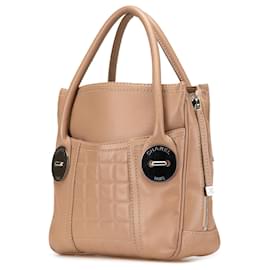 Chanel-Chanel Brown Choco Bar Caviar Button Handbag-Brown,Light brown