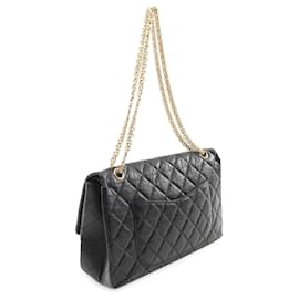Chanel-Chanel Black Reissue 2.55 en cuir de veau vieilli Double Flap 226-Noir
