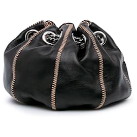 Chanel-Sac Cordon réversible en agneau noir et satin de Chanel-Noir