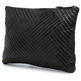 Chanel-Chanel Gray Grand CC Distressed Quilted Patent Chevron Crossing O Case-Marron,Gris anthracite