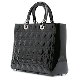 Dior-Dior Black Large Patent Cannage Lady Dior-Black