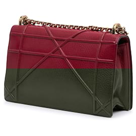 Dior-Dior Red Medium Grained Calfskin Diorama Flap-Red