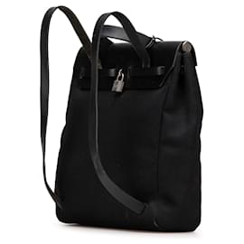 Hermès-Hermès Black Toile Herbag GM Backpack-Black