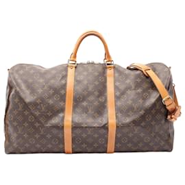 Louis Vuitton-Louis Vuitton Brown Monogram Keepall Bandouliere 60-Brown