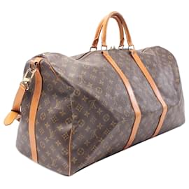 Louis Vuitton-Louis Vuitton Brown Monogram Keepall Bandouliere 60-Brown