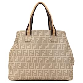 Fendi-Fendi Brown Zucca Spalmati Tote-Brown,Beige