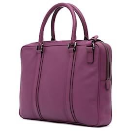 Burberry-Burberry Purple Leather Newburg Business Bag-Purple,Dark purple