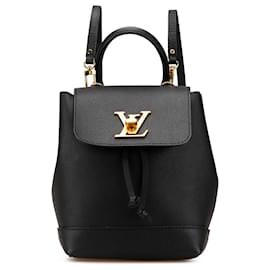 Louis Vuitton-Sac à dos Mini Lockme en taurillon noir Louis Vuitton-Noir