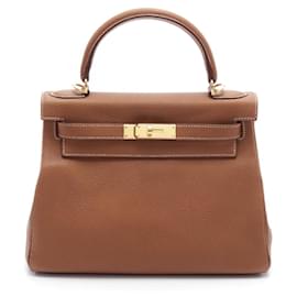 Hermès-Sac à main Hermes Kelly 28 Togo-Marron