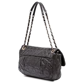 Chanel-Chanel Gris Cuir de Veau Matelassé Chic Quilt Flap-Marron,Gris anthracite