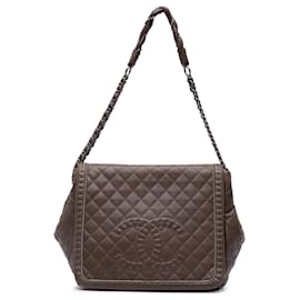 Chanel-Chanel Brown Grand Sac Matelassé en Cuir de Veau Istanbul Accordion-Marron