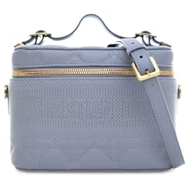 Dior-Dior Blue Small Lambskin Cannage DiorTravel Vanity Case-Blue,Light blue