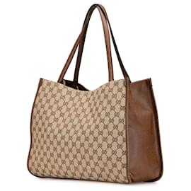 Gucci-Gucci Brown GG Canvas Horsebit 1955 Tote-Brown,Beige